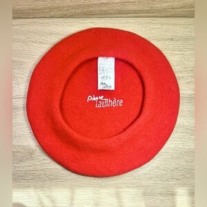 Vintage Red Beret by Pierre Laulhère 100% Wool Made in France Rare